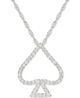 Diamond Spade 18" Open Pendant Necklace (1/4 ct. t.w.) in Sterling Silver