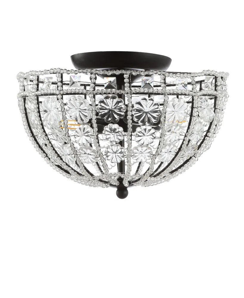 Billie 12" Crystal Flower, Acrylic Led Semi-Flush Mount