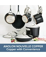 Anolon Nouvelle Copper Luxe Onyx Hard-Anodized Nonstick Cookware Set, 11 Piece