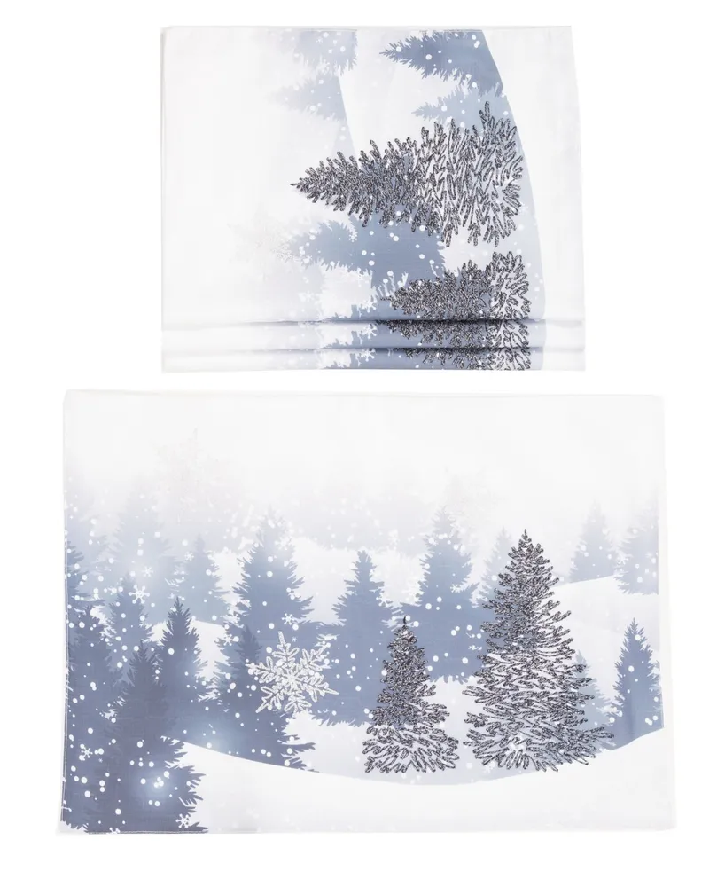 Manor Luxe Winter Wonderland Double Layer Christmas Placemats - Set of 4