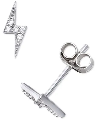 Giani Bernini Cubic Zirconia Lightning Bolt Stud Earrings in Sterling Silver, Created for Macy's