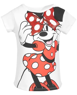 Disney Little Girls Crew Neck Short Sleeve Minnie Mouse Tee