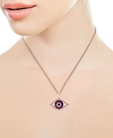 Effy Ruby (1/4 ct. t.w.) & Diamond (1/8 ct. t.w.) 18" Evil Eye Pendant Necklace in 14k Rose Gold or 14k White Gold