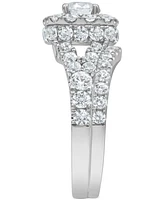 Diamond Halo Bridal Set (3 ct. t.w.) 14k White or Yellow Gold