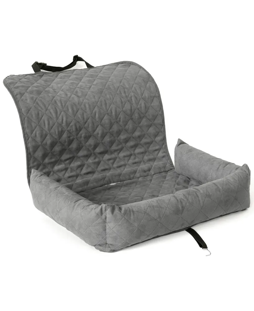 Co-Pilot Quilted Bolster Car Seat for Pet, Travel Dog Bed for Back Seat, Detachable and Comfortable