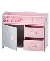 Olivia's Little World Polka Dots Princess Baby Doll Crib with Cabinet, Cubby