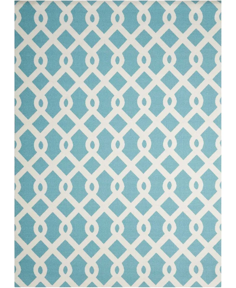 Long Street Looms Shady Brights SHA20 Ocean 4'3" x 6'3" Outdoor Area Rug