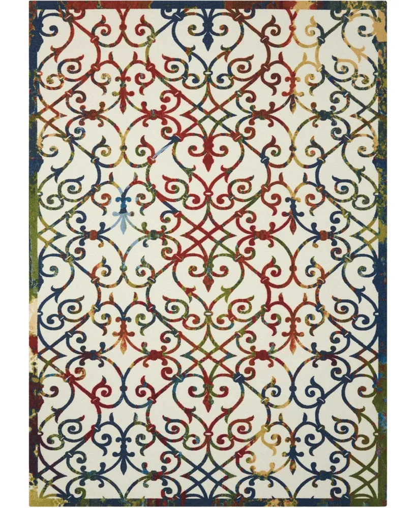 Long Street Looms Backyard BAC093 Multi 7'9" x 10'10" Outdoor Area Rug