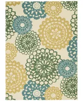 Long Street Looms Shady Brights SHA72 Ivory 5'3" x 7'5" Outdoor Area Rug