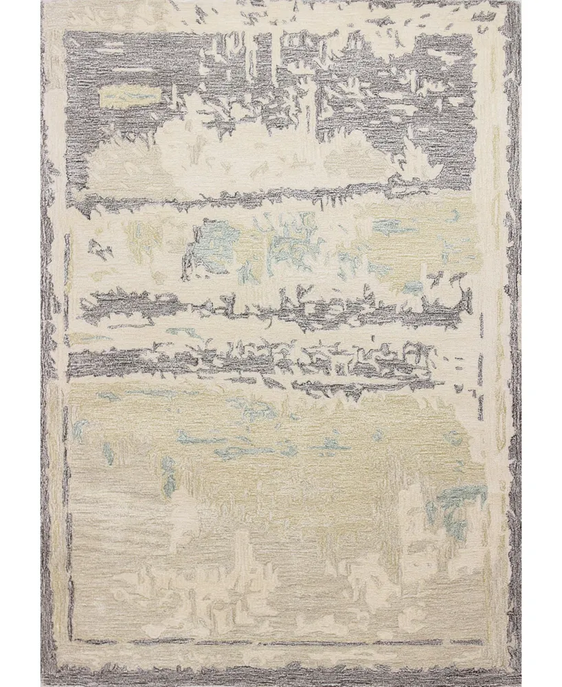 Bb Rugs Elements S217 Ivory and Gray 3'6" x 5'6" Area Rug