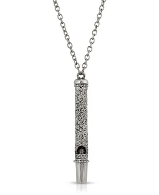 2028 Pewter Whistle Pendant Necklace