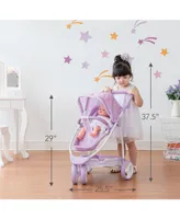 Olivia's Little World Twinkle Stars Princess 2-in-1 Baby Doll Stroller