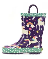 Toddler Little Girl's and Big Unicorn Dreams Rain Boot