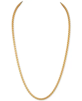 Esquire Men's Jewelry 22" Wheat Chain Link Necklace in 14k Gold-Plated Sterling Silver, Created for Macy's