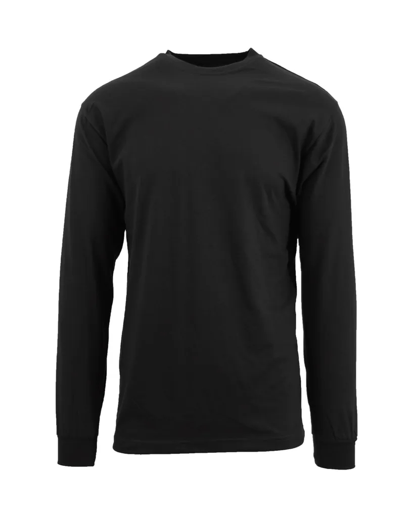 Galaxy By Harvic Men's Egyptian Cotton-Blend Long Sleeve Crew Neck Tee