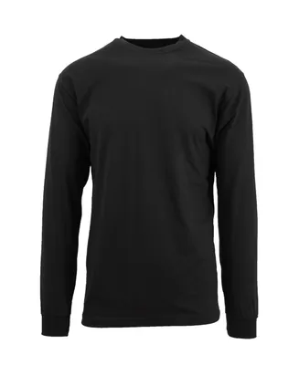 Galaxy By Harvic Men's Egyptian Cotton-Blend Long Sleeve Crew Neck Tee