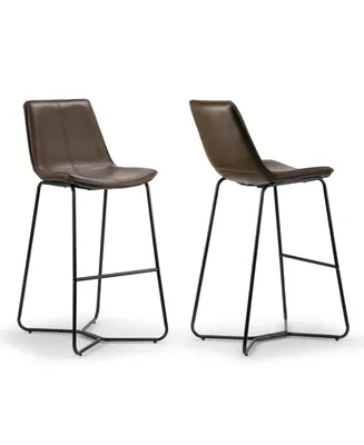 Glamour Home Set of 2 Amery Iron Frame Vintage-like Bar Stool