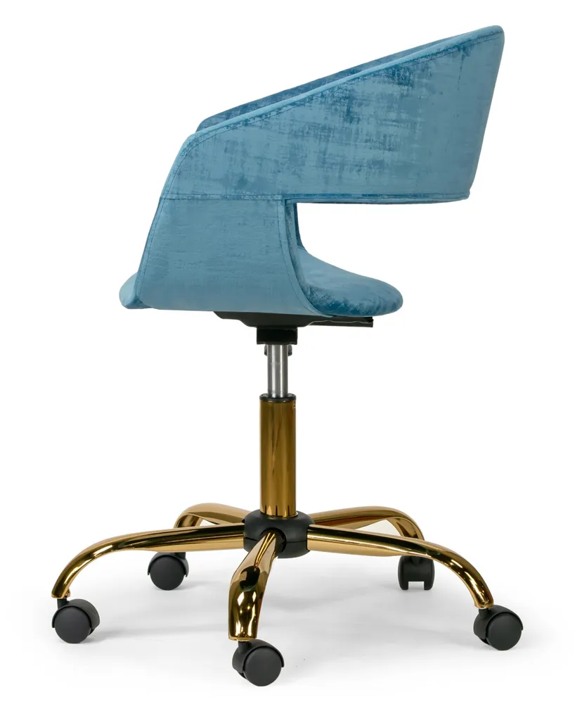 Glamour Home Amani Velvet Office Chair with Metal Base