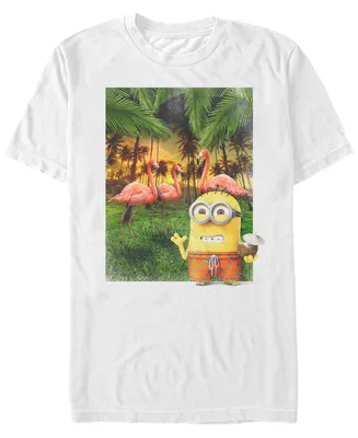 Fifth Sun Minions Men's Bob Flamingos Short Sleeve T-Shirt