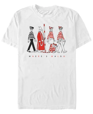 Fifth Sun Where's Waldo Men's Character Line Up Short Sleeve T-Shirt