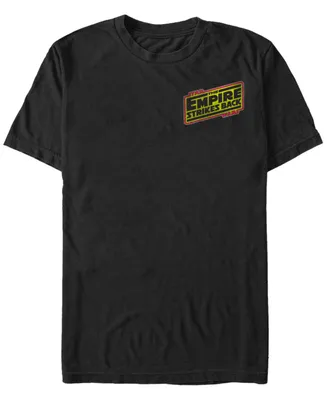 Fifth Sun Star Wars Men's The Empire Strikes Back Distressed Left Chest Logo Short Sleeve T-Shirt