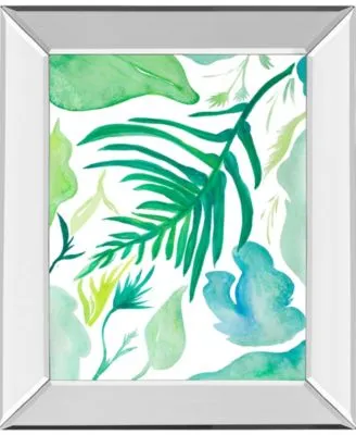 Classy Art Green Water Leaves By Kat Papa Mirror Framed Print Wall Art Collection