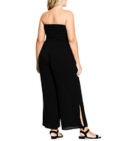 City Chic Plus Smocked Jumpsuit