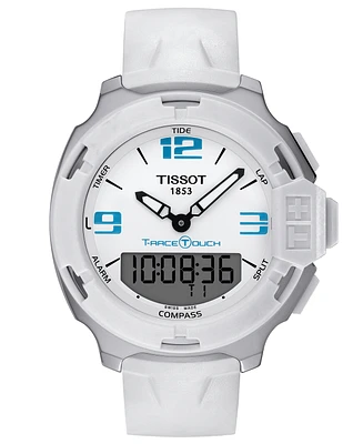 Tissot Watch, Men's Swiss Analog-Digital T-Race Touch White Rubber Strap 42mm T0814201701701