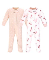 Hudson Baby Baby Girls Hudson Fleece Zipper Sleep Play 2pk