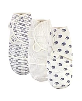 Touched by Nature Baby Girls and Boys Hedgehog Swaddle Wraps, Pack of 3