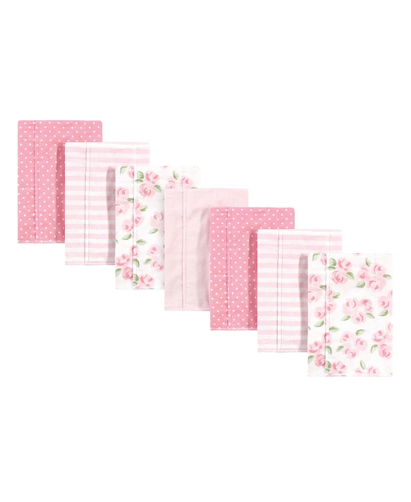 Little Treasure Baby Girls Beyoutiful Flannel Burp Cloths, Pack of 7