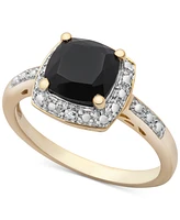 3-Pc. Set Onyx & Diamond Accent Pendant Necklace, Ring and Stud Earrings 14k Gold-Plated Sterling Silver (Also Available Silver)