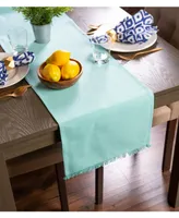 Design Imports Solid Heavyweight Fringed Table Runner