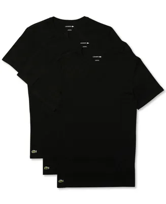Lacoste Men's V-Neck Lounge Slim Fit Undershirt Set, 3-Piece