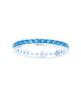 Channel-set Gemstone Ring Sterling Silver