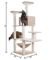 Armarkat 72" Real Wood Cat Tree With Spacious Condo, Scratching Post