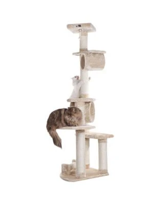 Armarkat 74 H Press Wood Real Wood Cat Tree With Cured Sisal Posts For Scratching A7463