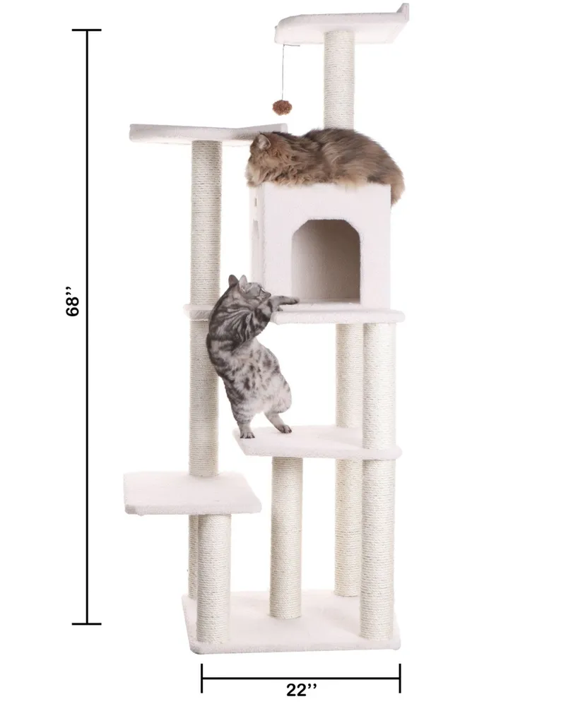 Armarkat Real Wood 6-Level Cat Tree, With Condo and Two Perches