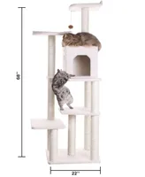 Armarkat B6802 Classic Real Wood Cat Tree, Jackson Galaxy Approved, 6 Levels with Condo and 2 Perches, Ivory