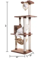 Armarkat X7001 Premium Cat Tree with Scratch Posts and Hammock, 70 Inches Height