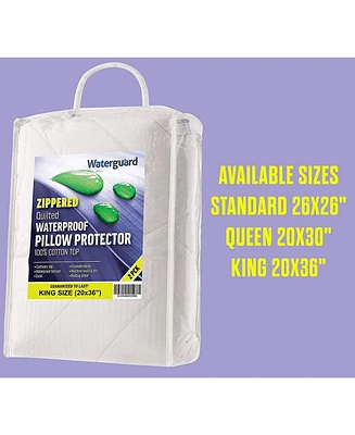 Waterguard Quilted Waterproof and Hypoallergenic Pillow Covers - King Size - 2 Pack