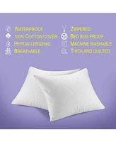 Waterguard Quilted Cotton Waterproof Pillow Protector 8 Pack