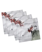 Ambesonne Asian Set of 4 Napkins, 12" x 12"