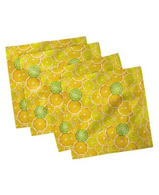 Ambesonne Citrus Slices Set of 4 Napkins, 12" x 12"