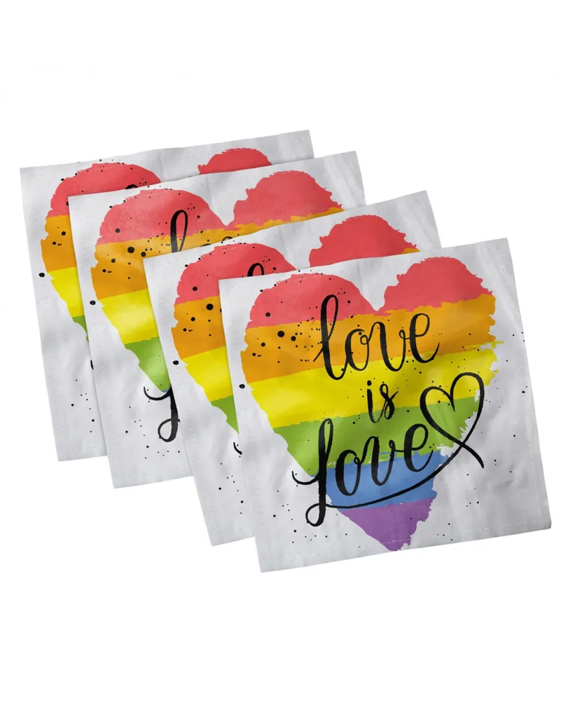 Ambesonne Pride Set of 4 Napkins, 12" x 12"