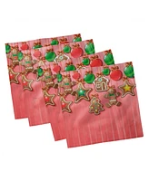 Ambesonne Gingerbread Man Set of 4 Napkins