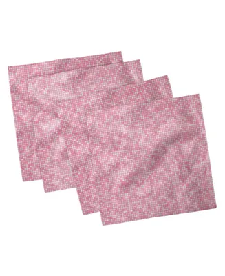 Ambesonne Gingham Grid Set of 4 Napkins, 12" x 12"