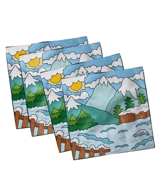 Ambesonne Northwoods Set of 4 Napkins, 12" x 12"