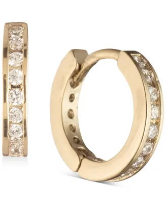 Givenchy Gold-Tone Pave Mini Huggie Hoop Earrings