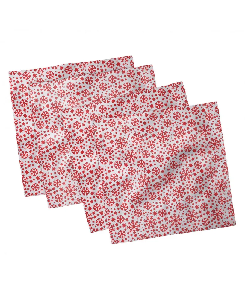 Ambesonne Snowflake Set of 4 Napkins, 18" x 18"